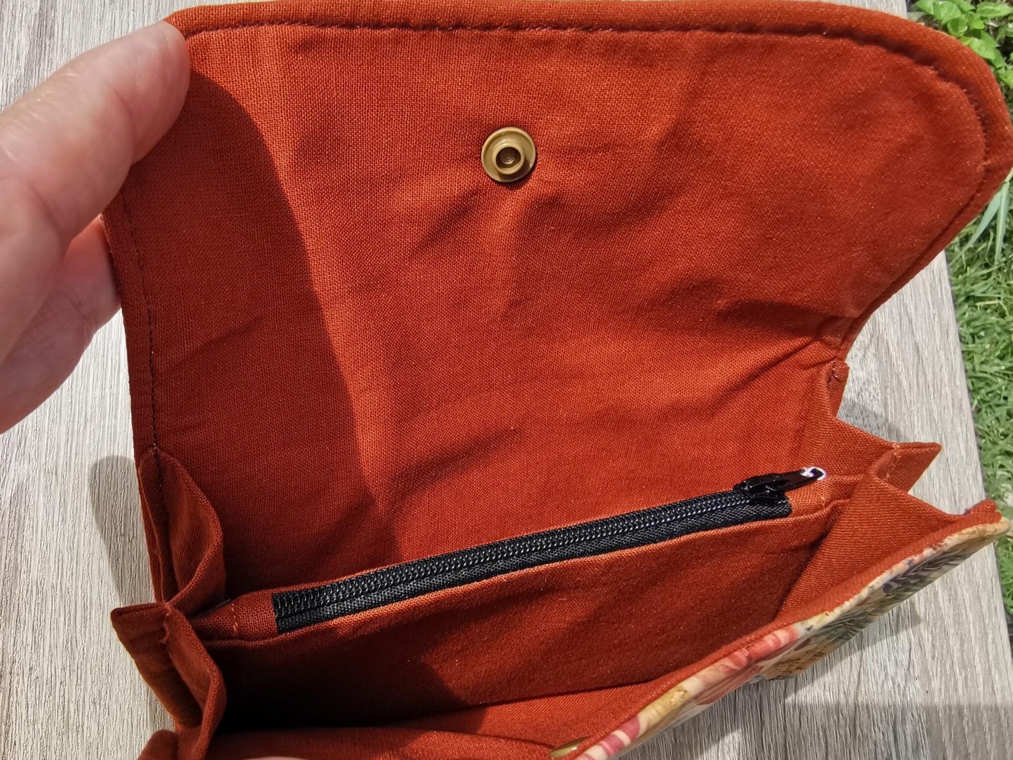 Portefeuille liège "feuillages multicolores"