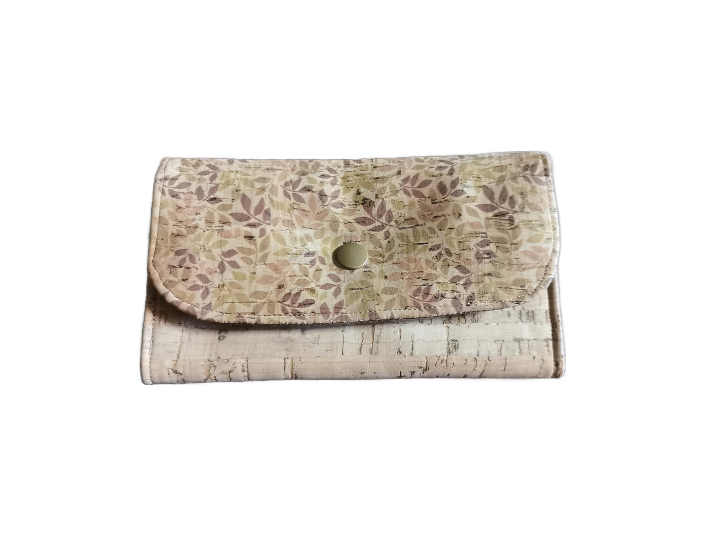 Sac cabas décor liège uni naturel et petites feuilles