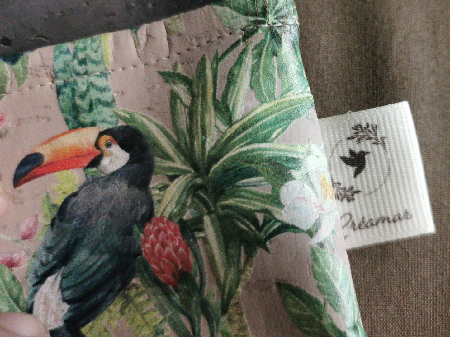 Sac cabas décor toucans et fleurs